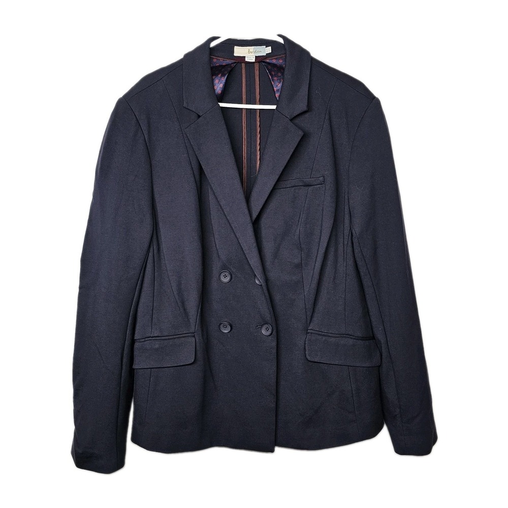 Boden Double Breasted Blazer Womens 16 US Classic Jacket Career Office Navy Soft